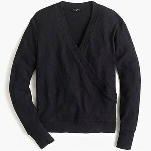 J. Crew 100% Merino Wool Black V-Neck Sweater
